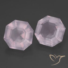 Gemme di Quarzo rosa Rosa Molto Chiaro naturale da 11.24 ct, Ottagonale / Taglio smeraldo, Trasparente