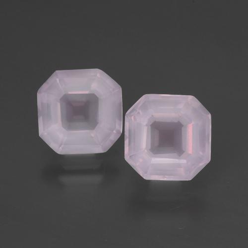 Quarzo rosa naturale rosa da 3,47 ct, taglio smeraldo, trasparente