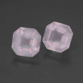 Quarzo rosa naturale rosa da 3,47 ct, taglio smeraldo, trasparente