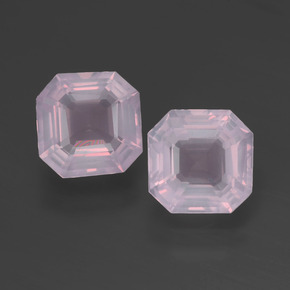 Quarzo rosa naturale rosa da  ct, taglio smeraldo, trasparente