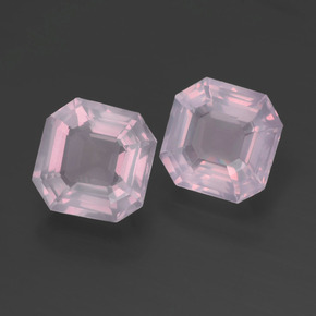 Quarzo rosa naturale rosa da  ct, taglio smeraldo, trasparente