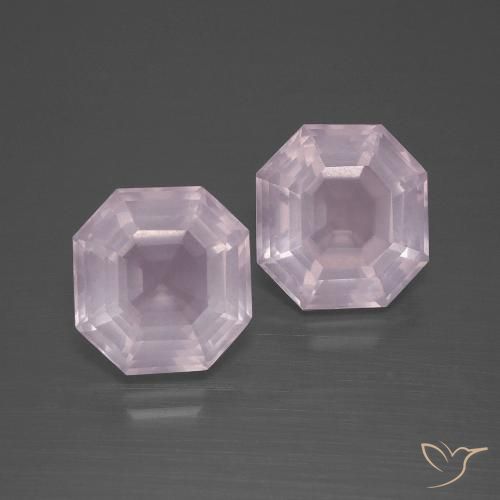5.88ctw Naturale Rosa chiaro Quarzo rosa, Taglio smeraldo, Trasparente