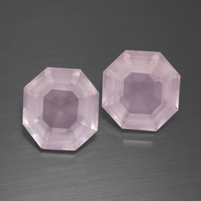 Quarzo rosa naturale rosa da 8,87 ct, taglio smeraldo, trasparente