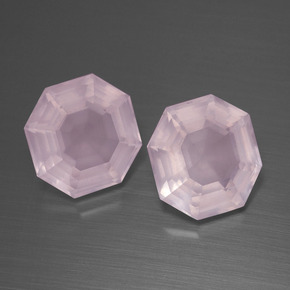 Quarzo rosa naturale rosa da 8,87 ct, taglio smeraldo, trasparente