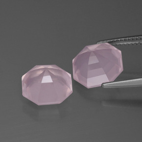 Quarzo rosa naturale rosa da 8,87 ct, taglio smeraldo, trasparente