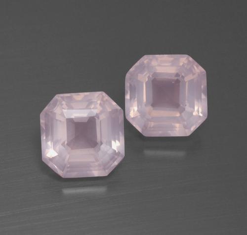 Quarzo rosa naturale rosa da 3,76 ct, taglio smeraldo, trasparente