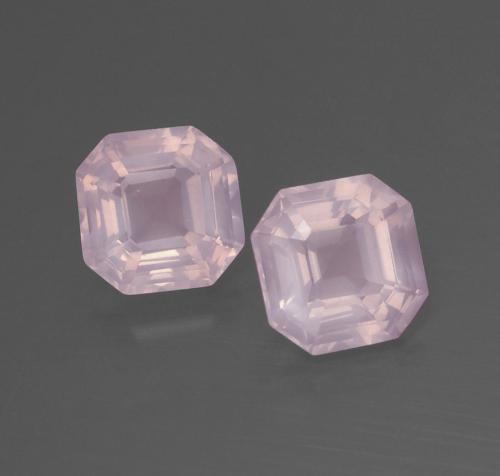 Quarzo rosa naturale rosa da 3,76 ct, taglio smeraldo, trasparente