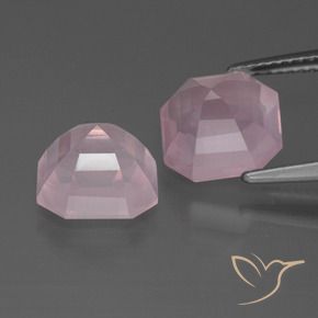 Gemme di Quarzo rosa Rosa chiaro naturale da 6.60 ct, Ottagonale / Taglio smeraldo, Trasparente