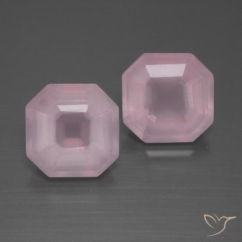6.08ctw Naturale Rosa medio rosa Quarzo rosa, Taglio smeraldo, Trasparente