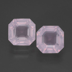 Quarzo rosa naturale rosa da 4,32 ct, taglio smeraldo, trasparente