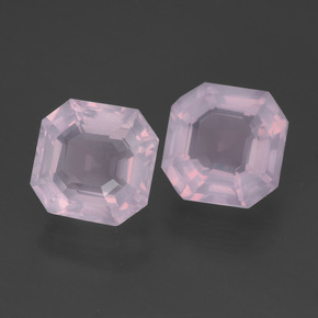 Quarzo rosa naturale rosa da 4,32 ct, taglio smeraldo, trasparente