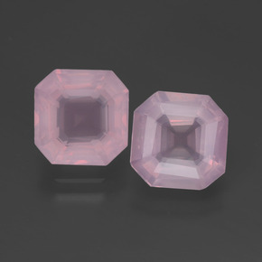 Quarzo rosa naturale rosa da 4,27 ct, taglio smeraldo, trasparente