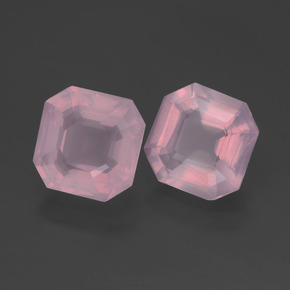 Quarzo rosa naturale rosa da 4,27 ct, taglio smeraldo, trasparente