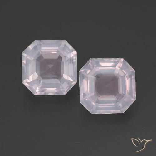4.82ctw Naturale Rosa chiaro Quarzo rosa, Taglio smeraldo, Trasparente