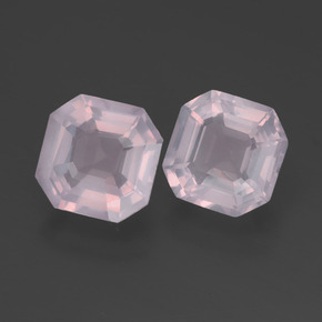 Gemme di Quarzo rosa Rosa chiaro naturale da 3.58 ct, Taglio smeraldo, Trasparente