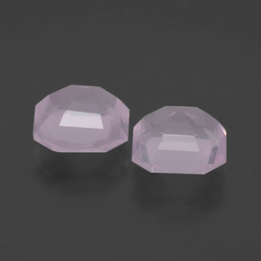 Gemme di Quarzo rosa Rosa chiaro naturale da 3.58 ct, Taglio smeraldo, Trasparente