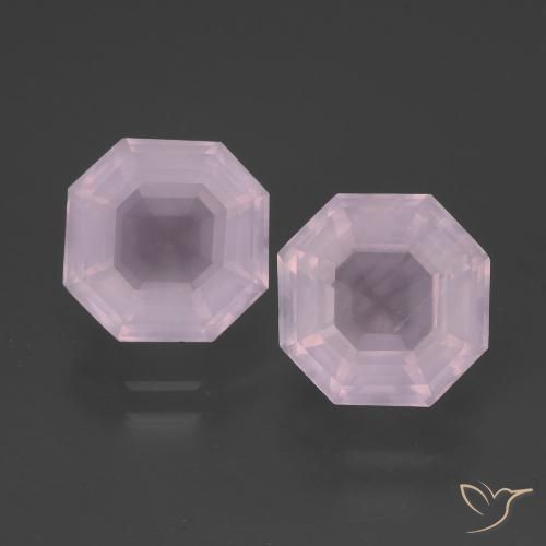 5.33ctw Naturale Rosa chiaro Quarzo rosa, Taglio smeraldo, Trasparente