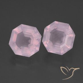 Gemme di Quarzo rosa Rosa chiaro naturale da 5.33 ct, Ottagonale / Taglio smeraldo, Trasparente