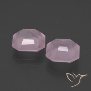 Quarzo rosa naturale rosa da 4,12 ct, taglio smeraldo, trasparente