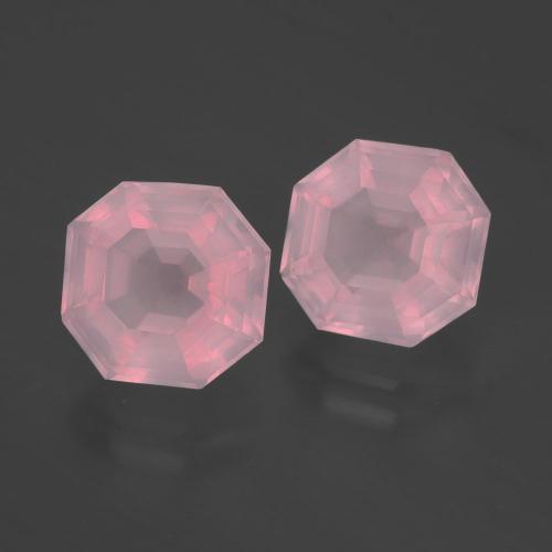 Gemme di Quarzo rosa Rosa medio rosa naturale da 5.02 ct, Taglio smeraldo, Trasparente