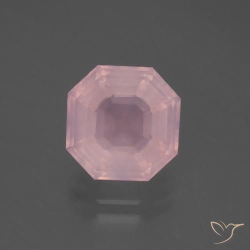 4.60ct Naturale Rosa vivido Quarzo rosa, Taglio smeraldo, Trasparente