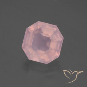 Quarzo rosa Rosa vivido naturale da 4.60 ct, Ottagonale / Taglio smeraldo, Trasparente