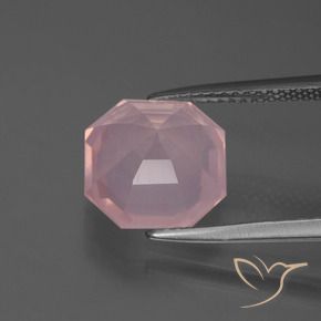 Quarzo rosa Rosa vivido naturale da 4.60 ct, Ottagonale / Taglio smeraldo, Trasparente