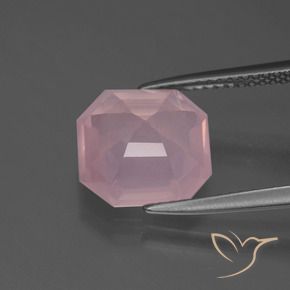 Quarzo rosa Rosa medio naturale da 4.13 ct, Ottagonale / Taglio smeraldo, Trasparente