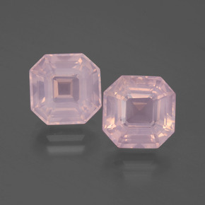 Gemme di Quarzo rosa Rosa medio naturale da 6.90 ct, Taglio smeraldo, Trasparente