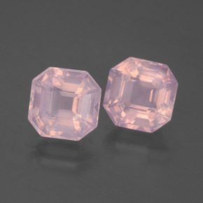 Gemme di Quarzo rosa Rosa medio naturale da 6.90 ct, Taglio smeraldo, Trasparente
