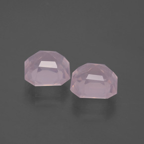 Gemme di Quarzo rosa Rosa chiaro naturale da 5,34 ct, Taglio smeraldo, Trasparente