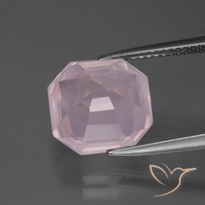 Quarzo rosa Rosa chiaro naturale da 6.53 ct, Ottagonale / Taglio smeraldo, Trasparente