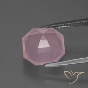 Quarzo rosa Rosa medio naturale da 5.53 ct, Ottagonale / Taglio smeraldo, Trasparente