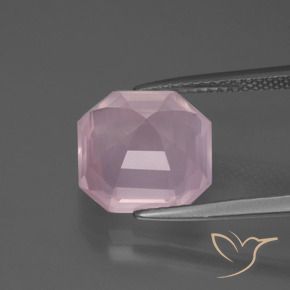 Quarzo rosa Rosa chiaro naturale da 5.60 ct, Ottagonale / Taglio smeraldo, Trasparente