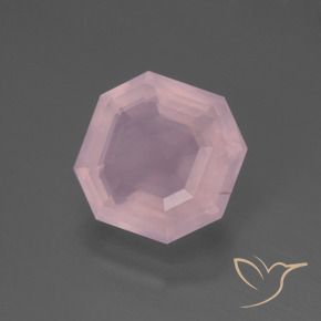 Quarzo rosa Rosa medio rosa naturale da 5.12 ct, Ottagonale / Taglio smeraldo, Trasparente