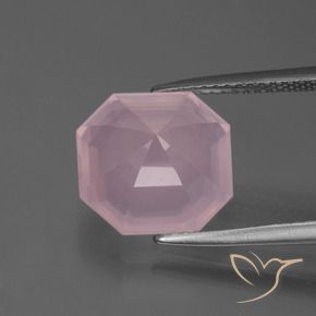 Quarzo rosa Rosa medio rosa naturale da 5.12 ct, Ottagonale / Taglio smeraldo, Trasparente