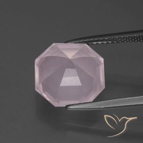 Quarzo rosa Rosa gomma da masticare naturale da 5.59 ct, Ottagonale / Taglio smeraldo, Trasparente