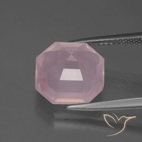 Quarzo rosa Rosa vivido naturale da 5.99 ct, Ottagonale / Taglio smeraldo, Trasparente