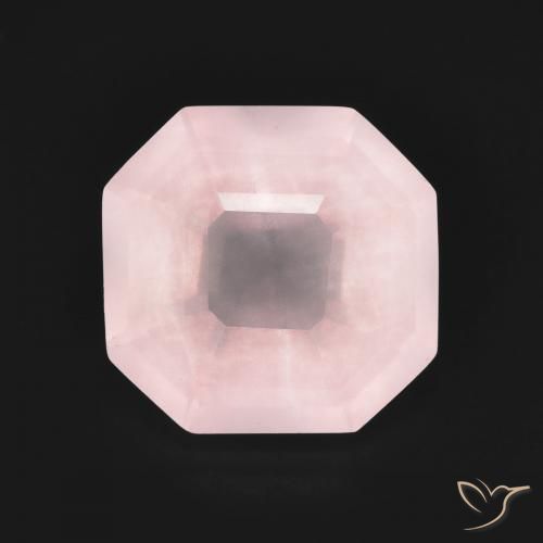 4.41ct Naturale Rosa chiaro Quarzo rosa, Taglio smeraldo, Trasparente