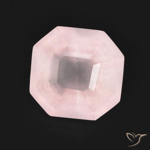 Quarzo rosa Rosa chiaro naturale da 4.41 ct, Ottagonale / Taglio smeraldo, Trasparente