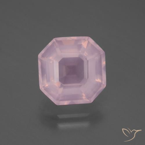 4.99ct Naturale Rosa gomma da masticare Quarzo rosa, Taglio smeraldo, Trasparente