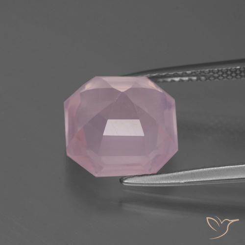Quarzo rosa Rosa gomma da masticare naturale da 4.99 ct, Ottagonale / Taglio smeraldo, Trasparente