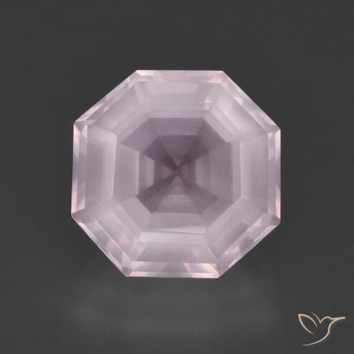 Quarzo rosa Rosa chiaro naturale da 4.18 ct, Ottagonale / Taglio smeraldo, Trasparente
