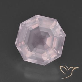 Quarzo rosa Rosa chiaro naturale da 4.18 ct, Ottagonale / Taglio smeraldo, Trasparente