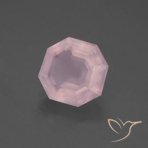 Quarzo rosa Rosa chiaro naturale da 4.07 ct, Ottagonale / Taglio smeraldo, Trasparente