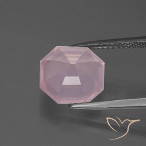 Quarzo rosa Rosa chiaro naturale da 4.07 ct, Ottagonale / Taglio smeraldo, Trasparente