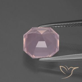 Quarzo rosa Rosa chiaro naturale da 4.20 ct, Ottagonale / Taglio smeraldo, Trasparente