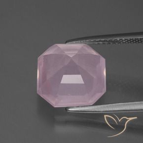 Quarzo rosa Rosa gomma da masticare naturale da 5.64 ct, Ottagonale / Taglio smeraldo, Trasparente