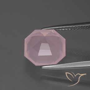 Quarzo rosa Rosa chiaro naturale da 4.94 ct, Ottagonale / Taglio smeraldo, Trasparente