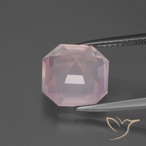 Quarzo rosa Rosa chiaro naturale da 4.48 ct, Ottagonale / Taglio smeraldo, Trasparente